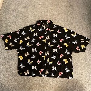 Forever 21 Butterfly Button Up Shirt
